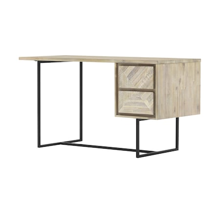 Armen Living Peridot 2 Drawer Desk in Natural Acacia Wood LCPEDENAT
